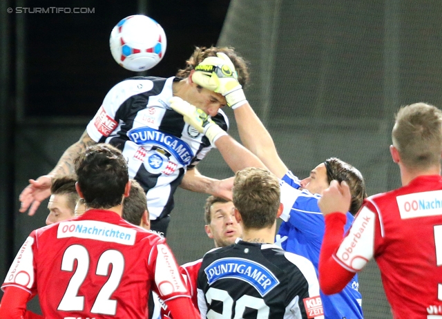 Sturm Graz - Ried
Oesterreichische Fussball Bundesliga, 15. Runde, SK Sturm Graz - SV Ried, Stadion Liebenau Graz, 27.11.2013. 

Foto zeigt Robert Zulj (Ried), Nikola Vujadinovic (Sturm), Daniel Beichler (Sturm) und Thomas Gebauer (Ried)
