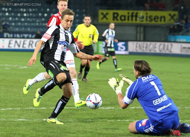 Sturm Graz - Ried
Oesterreichische Fussball Bundesliga, 15. Runde, SK Sturm Graz - SV Ried, Stadion Liebenau Graz, 27.11.2013. 

Foto zeigt Daniel Beichler (Sturm) und Thomas Gebauer (Ried)
