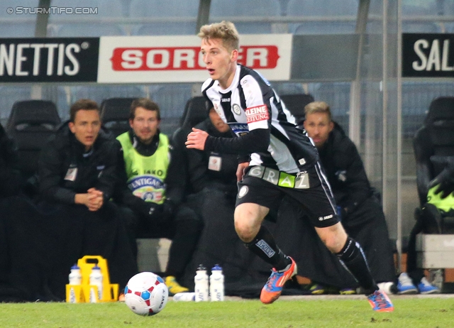 Sturm Graz - Ried
Oesterreichische Fussball Bundesliga, 15. Runde, SK Sturm Graz - SV Ried, Stadion Liebenau Graz, 27.11.2013. 

Foto zeigt Marc Andre Schmerboeck (Sturm)
