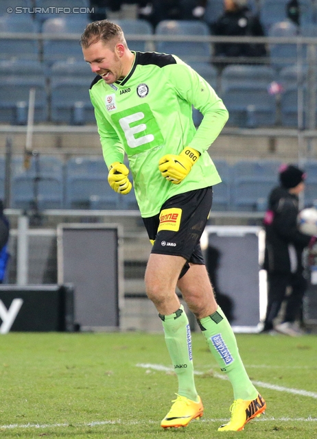 Sturm Graz - Ried
Oesterreichische Fussball Bundesliga, 15. Runde, SK Sturm Graz - SV Ried, Stadion Liebenau Graz, 27.11.2013. 

Foto zeigt Benedikt Pliquett (Sturm)
Schlüsselwörter: freude