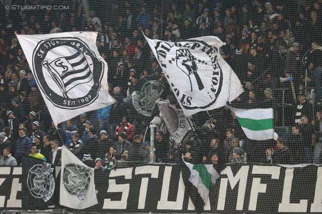 Sturm Graz - Wr. Neustadt
Oesterreichische Fussball Bundesliga, 17. Runde, SK Sturm Graz - SC Wiener Neustadt, Stadion Liebenau Graz, 30.11.2013. 

Foto zeigt Fans von Sturm
