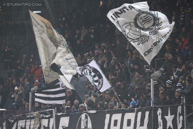 Sturm Graz - Wr. Neustadt
Oesterreichische Fussball Bundesliga, 17. Runde, SK Sturm Graz - SC Wiener Neustadt, Stadion Liebenau Graz, 30.11.2013. 

Foto zeigt Fans von Sturm
