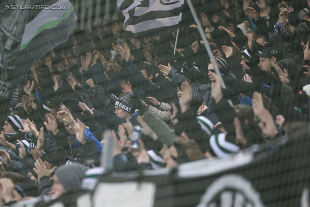 Sturm Graz - Wr. Neustadt
Oesterreichische Fussball Bundesliga, 17. Runde, SK Sturm Graz - SC Wiener Neustadt, Stadion Liebenau Graz, 30.11.2013. 

Foto zeigt Fans von Sturm
