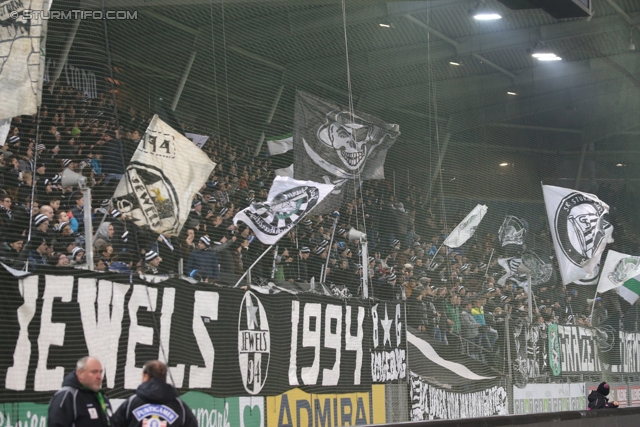 Sturm Graz - Wr. Neustadt
Oesterreichische Fussball Bundesliga, 17. Runde, SK Sturm Graz - SC Wiener Neustadt, Stadion Liebenau Graz, 30.11.2013. 

Foto zeigt Fans von Sturm
