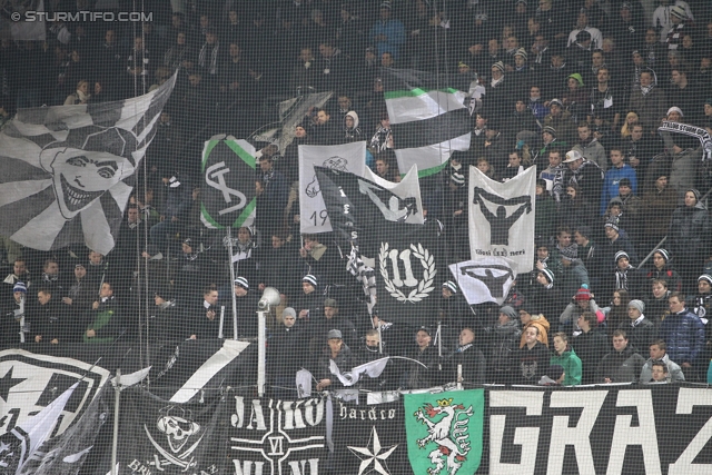 Sturm Graz - Wr. Neustadt
Oesterreichische Fussball Bundesliga, 17. Runde, SK Sturm Graz - SC Wiener Neustadt, Stadion Liebenau Graz, 30.11.2013. 

Foto zeigt Fans von Sturm
