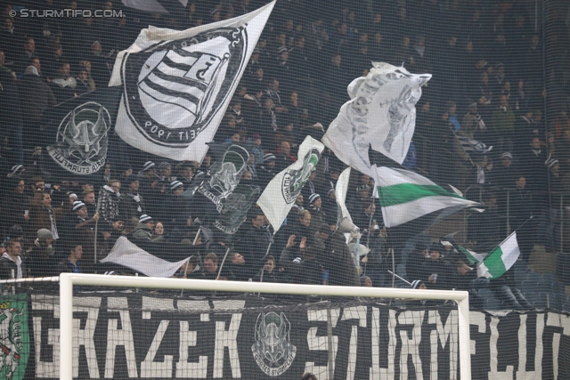 Sturm Graz - Wr. Neustadt
Oesterreichische Fussball Bundesliga, 17. Runde, SK Sturm Graz - SC Wiener Neustadt, Stadion Liebenau Graz, 30.11.2013. 

Foto zeigt Fans von Sturm
