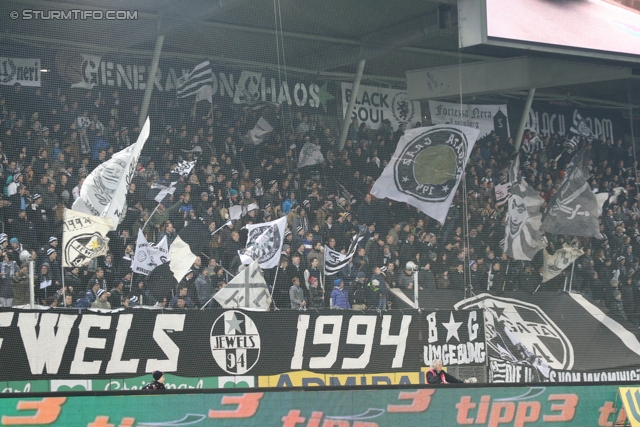 Sturm Graz - Wr. Neustadt
Oesterreichische Fussball Bundesliga, 17. Runde, SK Sturm Graz - SC Wiener Neustadt, Stadion Liebenau Graz, 30.11.2013. 

Foto zeigt Fans von Sturm
