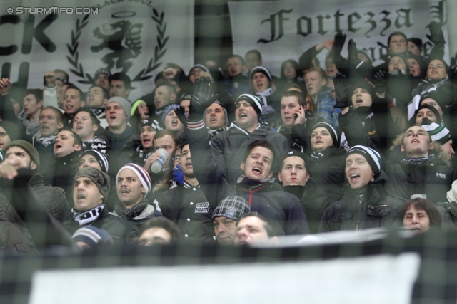 Sturm Graz - Wr. Neustadt
Oesterreichische Fussball Bundesliga, 17. Runde, SK Sturm Graz - SC Wiener Neustadt, Stadion Liebenau Graz, 30.11.2013. 

Foto zeigt Fans von Sturm
