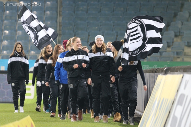 Sturm Graz - Wr. Neustadt
Oesterreichische Fussball Bundesliga, 17. Runde, SK Sturm Graz - SC Wiener Neustadt, Stadion Liebenau Graz, 30.11.2013. 

Foto zeigt Spielerinnen der Sturm Damen Jugend
