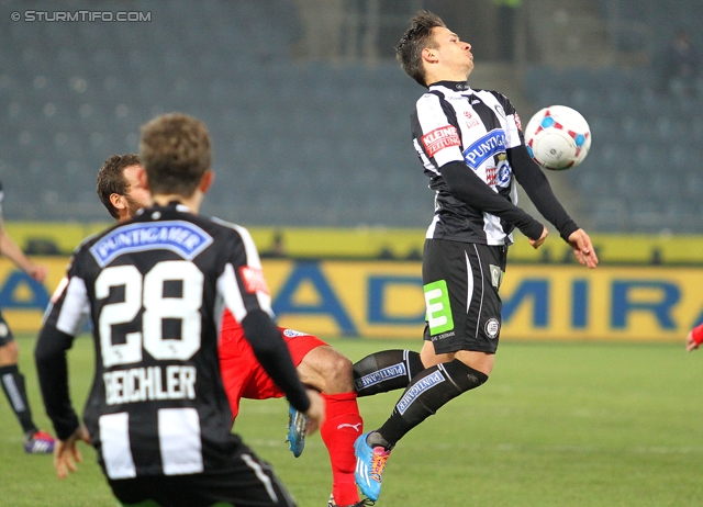 Sturm Graz - Wr. Neustadt
Oesterreichische Fussball Bundesliga, 17. Runde, SK Sturm Graz - SC Wiener Neustadt, Stadion Liebenau Graz, 30.11.2013. 

Foto zeigt Daniel Beichler (Sturm) und David Schloffer (Sturm)
