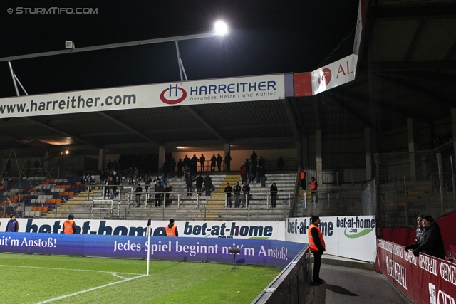 Austria Wien - Sturm Graz
Oesterreichische Fussball Bundesliga, 18. Runde, FK Austria Wien - SK Sturm Graz, Franz-Horr-Stadion Wien, 03.12.2013. 

Foto zeigt Fans von Sturm
