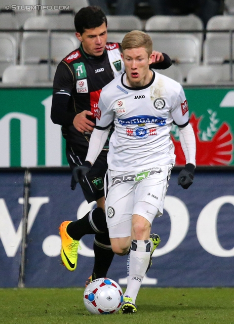 Innsbruck - Sturm Graz
Oesterreichische Fussball Bundesliga, 19. Runde,FC Wacker Innsbruck - SK Sturm Graz, Tivoli Stadion Innsbruck, 07.12.2013. 

Foto zeigt Florian Kainz (Sturm)
