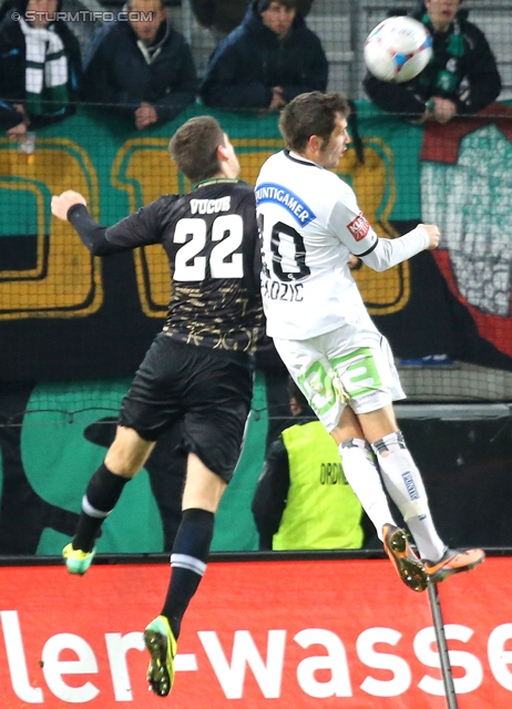 Innsbruck - Sturm Graz
Oesterreichische Fussball Bundesliga, 19. Runde,FC Wacker Innsbruck - SK Sturm Graz, Tivoli Stadion Innsbruck, 07.12.2013. 

Foto zeigt Stipe Vucur (Innsbruck) und Anel Hadzic (Sturm)
