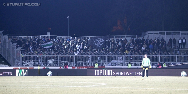 Wolfsberg - Sturm Graz
Oesterreichische Fussball Bundesliga, 16. Runde, Wolfsberger AC - SK Sturm Graz, Lavanttal-Arena Wolfsberg, 11.12.2013. 

Foto zeigt Fans von Sturm
