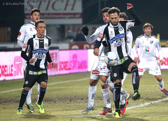 Wolfsberg - Sturm Graz
Oesterreichische Fussball Bundesliga, 16. Runde, Wolfsberger AC - SK Sturm Graz, Lavanttal-Arena Wolfsberg, 11.12.2013. 

Foto zeigt Daniel Beichler (Sturm) und Michael Madl (Sturm)
