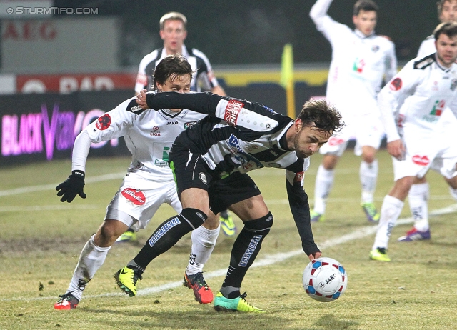 Wolfsberg - Sturm Graz
Oesterreichische Fussball Bundesliga, 16. Runde, Wolfsberger AC - SK Sturm Graz, Lavanttal-Arena Wolfsberg, 11.12.2013. 

Foto zeigt Michael Madl (Sturm)
