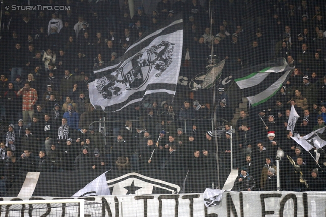 Sturm Graz - Groedig
Oesterreichische Fussball Bundesliga, 20. Runde, SK Sturm Graz - SV Groedig, Stadion Liebenau Graz, 14.12.2013. 

Foto zeigt Fans von Sturm
