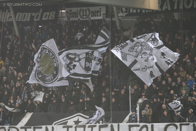 Sturm Graz - Groedig
Oesterreichische Fussball Bundesliga, 20. Runde, SK Sturm Graz - SV Groedig, Stadion Liebenau Graz, 14.12.2013. 

Foto zeigt Fans von Sturm
