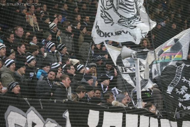 Sturm Graz - Groedig
Oesterreichische Fussball Bundesliga, 20. Runde, SK Sturm Graz - SV Groedig, Stadion Liebenau Graz, 14.12.2013. 

Foto zeigt Fans von Sturm
