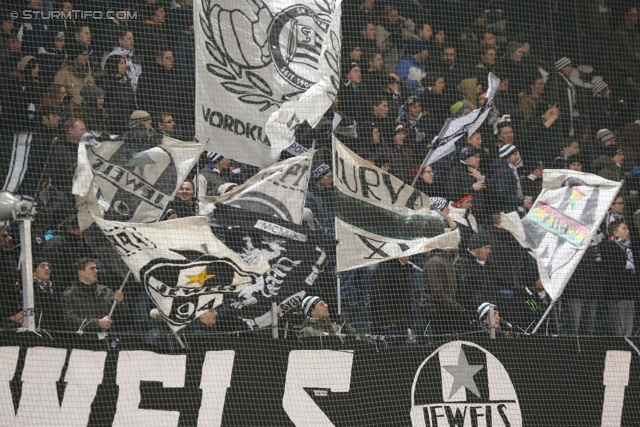 Sturm Graz - Groedig
Oesterreichische Fussball Bundesliga, 20. Runde, SK Sturm Graz - SV Groedig, Stadion Liebenau Graz, 14.12.2013. 

Foto zeigt Fans von Sturm
