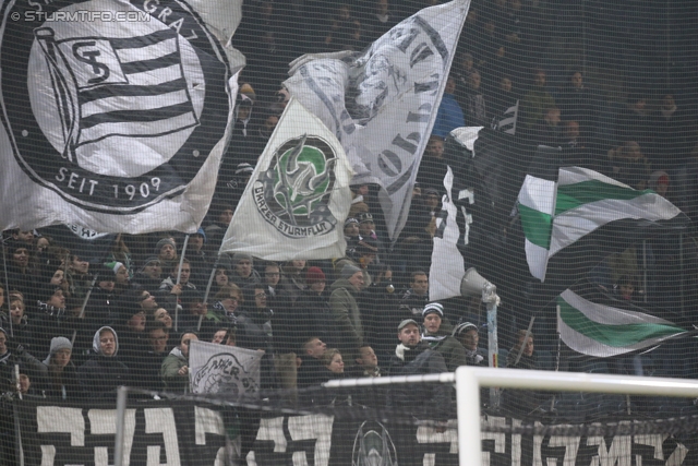 Sturm Graz - Groedig
Oesterreichische Fussball Bundesliga, 20. Runde, SK Sturm Graz - SV Groedig, Stadion Liebenau Graz, 14.12.2013. 

Foto zeigt Fans von Sturm
