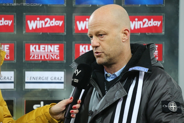 Sturm Graz - Groedig
Oesterreichische Fussball Bundesliga, 20. Runde, SK Sturm Graz - SV Groedig, Stadion Liebenau Graz, 14.12.2013. 

Foto zeigt Gerhard Goldbrich (General Manager Sturm) beim Interview
