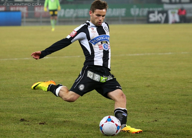 Sturm Graz - Groedig
Oesterreichische Fussball Bundesliga, 20. Runde, SK Sturm Graz - SV Groedig, Stadion Liebenau Graz, 14.12.2013. 

Foto zeigt David Schloffer (Sturm)
