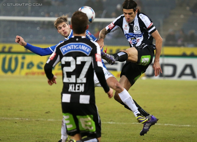 Sturm Graz - Groedig
Oesterreichische Fussball Bundesliga, 20. Runde, SK Sturm Graz - SV Groedig, Stadion Liebenau Graz, 14.12.2013. 

Foto zeigt Christian Klem (Sturm) und Nikola Vujadinovic (Sturm)
