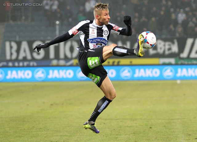 Sturm Graz - Groedig
Oesterreichische Fussball Bundesliga, 20. Runde, SK Sturm Graz - SV Groedig, Stadion Liebenau Graz, 14.12.2013. 

Foto zeigt Patrick Wolf (Sturm)
