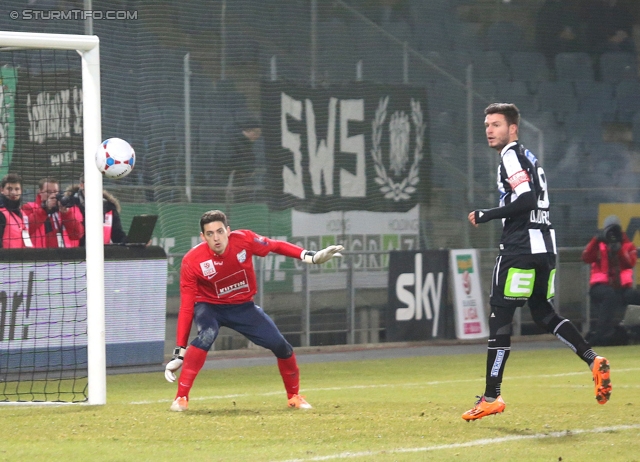 Sturm Graz - Groedig
Oesterreichische Fussball Bundesliga, 20. Runde, SK Sturm Graz - SV Groedig, Stadion Liebenau Graz, 14.12.2013. 

Foto zeigt Cican Stankovic (Groedig) und Marco Djuricin (Sturm)
