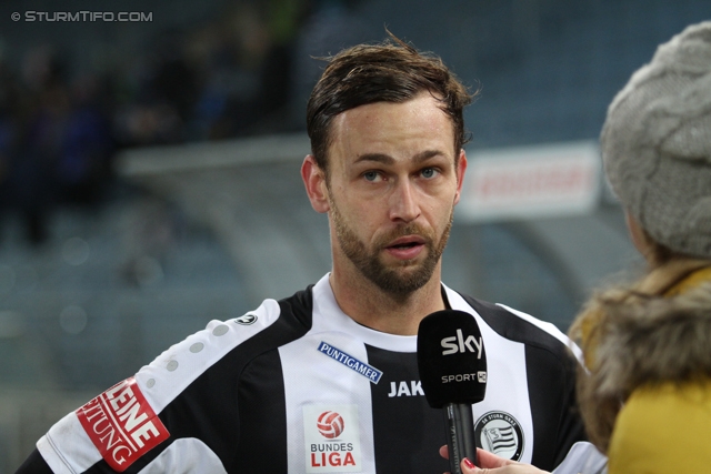 Sturm Graz - Groedig
Oesterreichische Fussball Bundesliga, 20. Runde, SK Sturm Graz - SV Groedig, Stadion Liebenau Graz, 14.12.2013. 

Foto zeigt Michael Madl (Sturm) beim Interview
