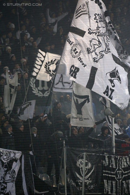 Sturm Graz - Rapid Wien
Oesterreichische Fussball Bundesliga, 21. Runde, SK Sturm Graz - SK Rapid Wien, Stadion Liebenau Graz, 18.12.2013. 

Foto zeigt Fans von Sturm
