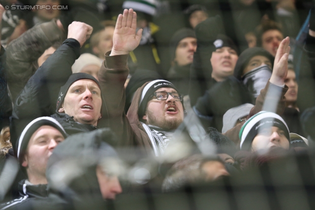 Sturm Graz - Rapid Wien
Oesterreichische Fussball Bundesliga, 21. Runde, SK Sturm Graz - SK Rapid Wien, Stadion Liebenau Graz, 18.12.2013. 

Foto zeigt Fans von Sturm
