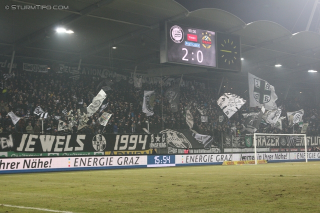 Sturm Graz - Rapid Wien
Oesterreichische Fussball Bundesliga, 21. Runde, SK Sturm Graz - SK Rapid Wien, Stadion Liebenau Graz, 18.12.2013. 

Foto zeigt Fans von Sturm
