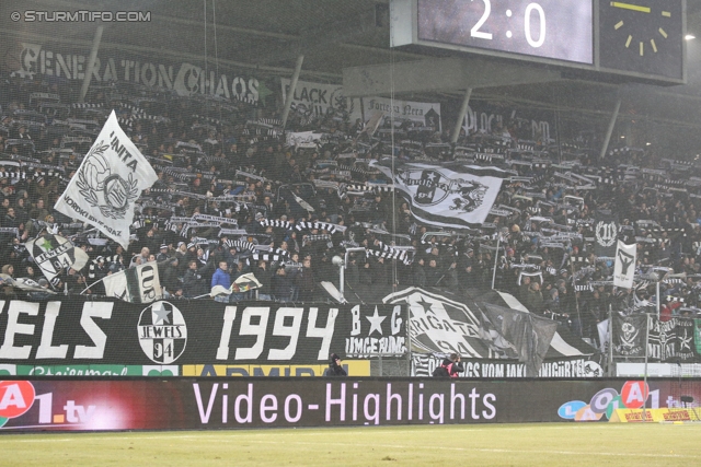 Sturm Graz - Rapid Wien
Oesterreichische Fussball Bundesliga, 21. Runde, SK Sturm Graz - SK Rapid Wien, Stadion Liebenau Graz, 18.12.2013. 

Foto zeigt Fans von Sturm
