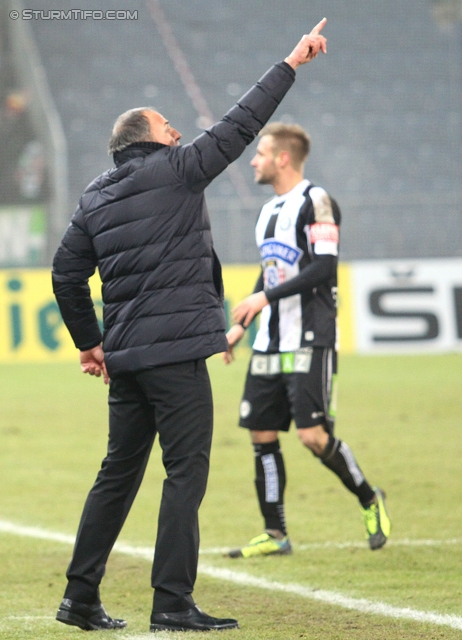 Sturm Graz - Rapid Wien
Oesterreichische Fussball Bundesliga, 21. Runde, SK Sturm Graz - SK Rapid Wien, Stadion Liebenau Graz, 18.12.2013. 

Foto zeigt Darko Milanic (Cheftrainer Sturm) und Martin Ehrenreich (Sturm)
