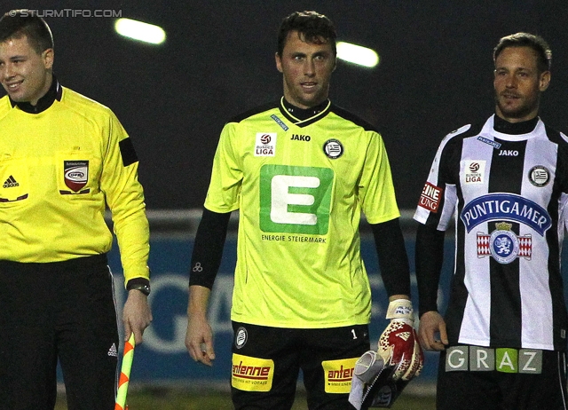 Sturm Graz - Haladas Szombathely
Testspiel,  SK Sturm Graz - Haladas Szombathely, Trainingszentrum Messendorf, 15.01.2014. 

Foto zeigt Christian Gratzei (Sturm) und Martin Ehrenreich (Sturm)
