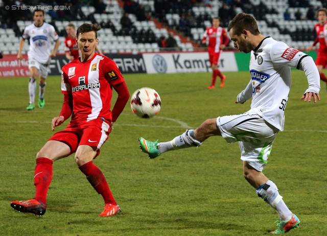 Admira Wacker - Sturm Graz
Oesterreichische Fussball Bundesliga, 22. Runde, FC Admira Wacker - SK Sturm Graz, Stadion Suedstadt Maria Enzersdorf, 08.02.2014. 

Foto zeigt David Schloffer (Sturm)
