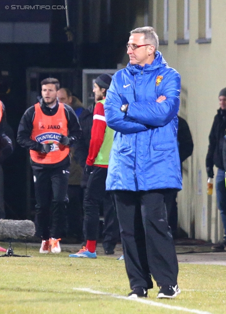 Admira Wacker - Sturm Graz
Oesterreichische Fussball Bundesliga, 22. Runde, FC Admira Wacker - SK Sturm Graz, Stadion Suedstadt Maria Enzersdorf, 08.02.2014. 

Foto zeigt Walter Knaller (Cheftrainer Admira)
