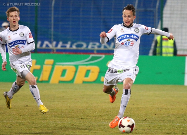 Admira Wacker - Sturm Graz
Oesterreichische Fussball Bundesliga, 22. Runde, FC Admira Wacker - SK Sturm Graz, Stadion Suedstadt Maria Enzersdorf, 08.02.2014. 

Foto zeigt Christian Klem (Sturm)
