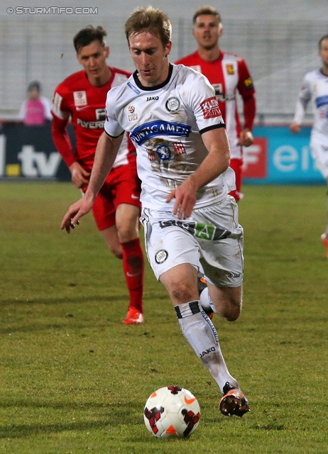 Admira Wacker - Sturm Graz
Oesterreichische Fussball Bundesliga, 22. Runde, FC Admira Wacker - SK Sturm Graz, Stadion Suedstadt Maria Enzersdorf, 08.02.2014. 

Foto zeigt Robert Beric (Sturm)
