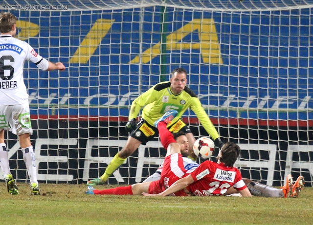 Admira Wacker - Sturm Graz
Oesterreichische Fussball Bundesliga, 22. Runde, FC Admira Wacker - SK Sturm Graz, Stadion Suedstadt Maria Enzersdorf, 08.02.2014. 

Foto zeigt Benedikt Pliquett (Sturm)
