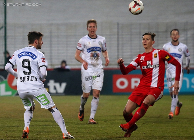 Admira Wacker - Sturm Graz
Oesterreichische Fussball Bundesliga, 22. Runde, FC Admira Wacker - SK Sturm Graz, Stadion Suedstadt Maria Enzersdorf, 08.02.2014. 

Foto zeigt Marco Djuricin (Sturm)
