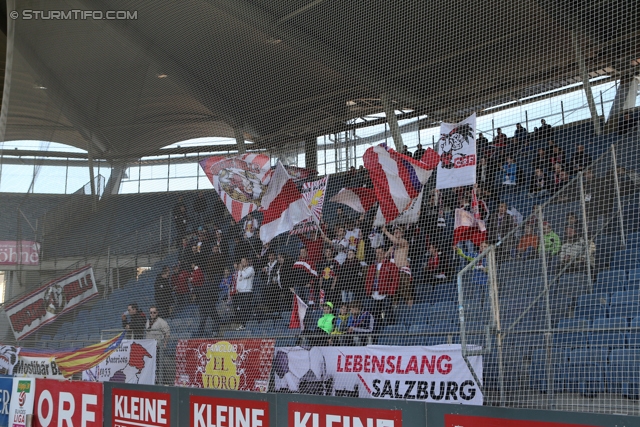 Sturm Graz - Salzburg
Oesterreichische Fussball Bundesliga, 23. Runde, SK Sturm Graz -  FC RB Salzburg, Stadion Liebenau Graz, 15.02.2014. 

Foto zeigt Fans von RB Salzburg
