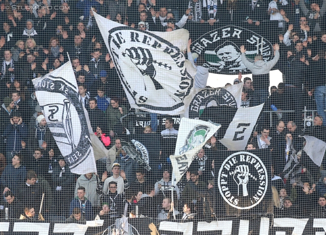 Sturm Graz - Salzburg
Oesterreichische Fussball Bundesliga, 23. Runde, SK Sturm Graz -  FC RB Salzburg, Stadion Liebenau Graz, 15.02.2014. 

Foto zeigt Fans von Sturm
