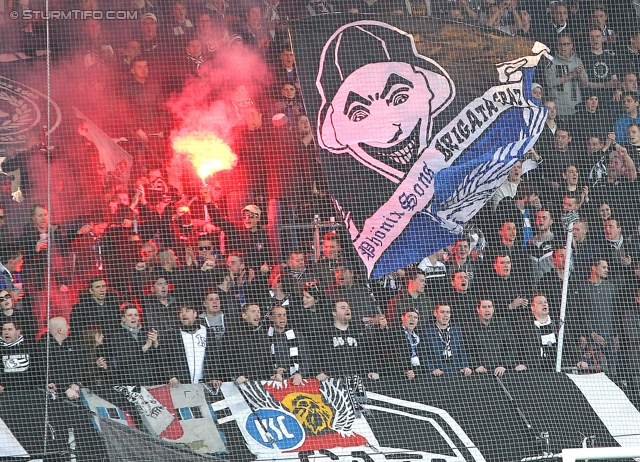 Sturm Graz - Salzburg
Oesterreichische Fussball Bundesliga, 23. Runde, SK Sturm Graz -  FC RB Salzburg, Stadion Liebenau Graz, 15.02.2014. 

Foto zeigt Fans von Sturm
Schlüsselwörter: pyrotechnik