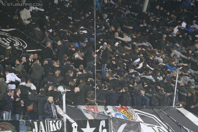 Sturm Graz - Salzburg
Oesterreichische Fussball Bundesliga, 23. Runde, SK Sturm Graz -  FC RB Salzburg, Stadion Liebenau Graz, 15.02.2014. 

Foto zeigt Fans von Sturm
