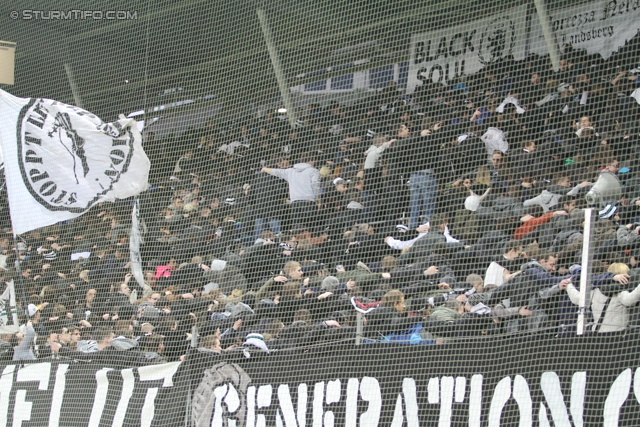 Sturm Graz - Salzburg
Oesterreichische Fussball Bundesliga, 23. Runde, SK Sturm Graz -  FC RB Salzburg, Stadion Liebenau Graz, 15.02.2014. 

Foto zeigt Fans von Sturm
