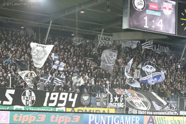 Sturm Graz - Salzburg
Oesterreichische Fussball Bundesliga, 23. Runde, SK Sturm Graz -  FC RB Salzburg, Stadion Liebenau Graz, 15.02.2014. 

Foto zeigt Fans von Sturm
