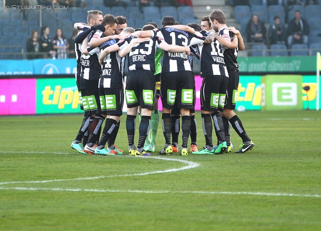 Sturm Graz - Salzburg
Oesterreichische Fussball Bundesliga, 23. Runde, SK Sturm Graz -  FC RB Salzburg, Stadion Liebenau Graz, 15.02.2014. 

Foto zeigt die Mannschaft von Sturm
